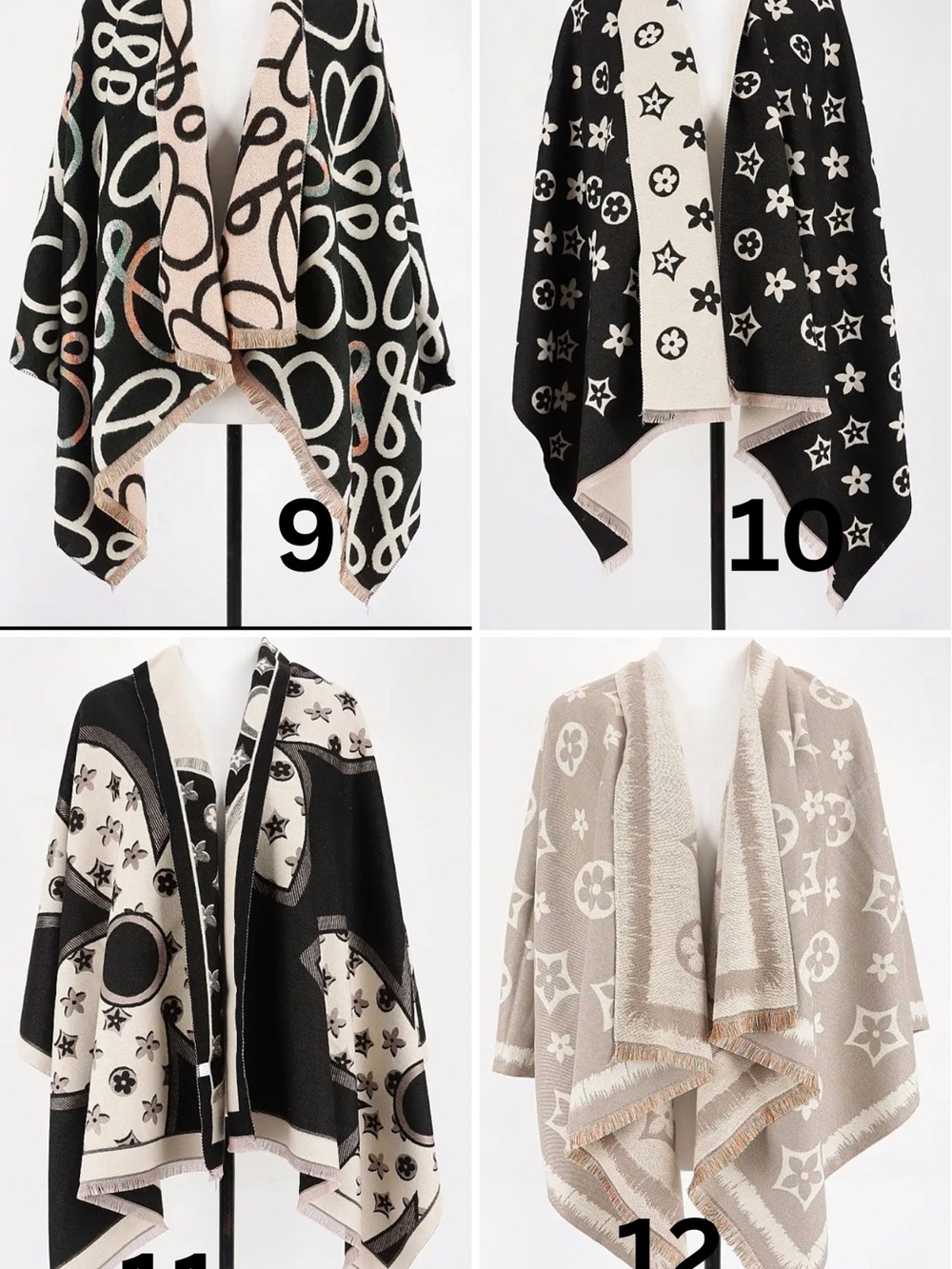 Fashion Scarf Wrap - Pink and Beige Patterned Styles - Picture 4 of 16